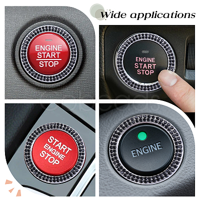 2Pcs Self Adhesive Zinc Alloy with Rhinestone Car Stickers STIC-CN0001-09-1