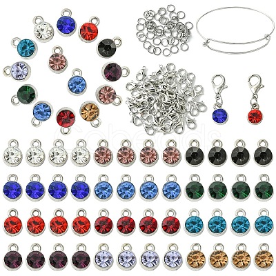 DIY 304 Stainless Steel Expandable Bangle with Charms Making Kit DIY-YW0008-68-1