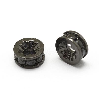 Brass Micro Pave Grade AAA Cubic Zirconia Bead Spacers ZIRC-G100-6mm-61B-NR-1