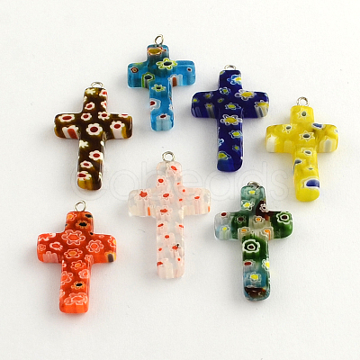 Handmade Millefiori Glass Pendants LK-R005-11-1