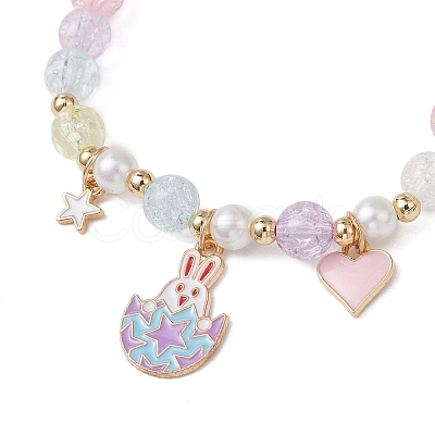 Easter Alloy Enamel Charm Bracelets BJEW-JB13331-1