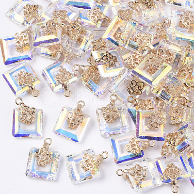 Electroplate Glass Charms X-EGLA-N005-002C-1
