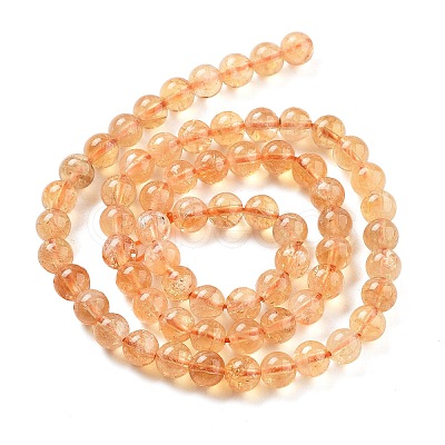 Natural Citrine Beads Strands G-S150-09-6mm-1