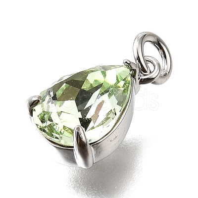 Brass Glass Charms KK-V011-31P-1
