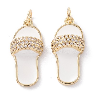 Brass Micro Pave Clear Cubic Zirconia Pendants X1-ZIRC-A019-10G-1