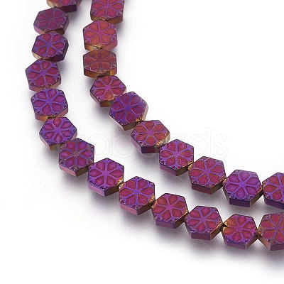 Electroplated Non-magnetic Synthetic Hematite Beads Strands G-P392-G-1