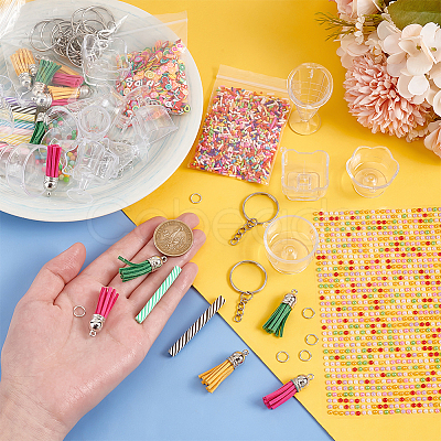 DIY Mini Sundae Cups Keychain Making Kit DIY-OC0011-48-1