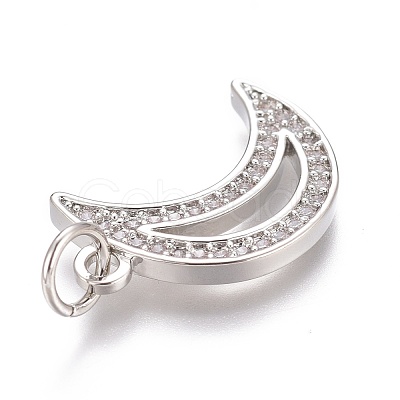 Brass Micro Pave Clear Cubic Zirconia Pendants ZIRC-Z008-24P-1