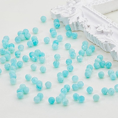 DIY Natural Amazonite Round Beaded Stretch Bracelet Making Kit G-FI0001-13-1