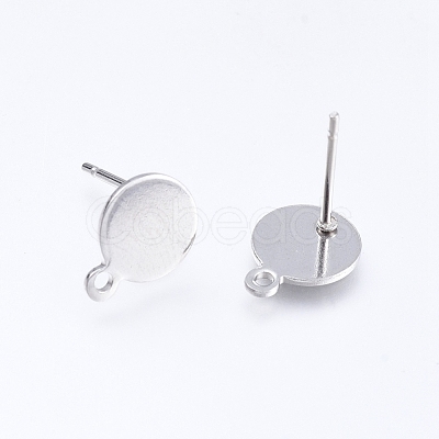 Non-Tarnish 304 Stainless Steel Stud Earring Findings STAS-D445-150-B-1