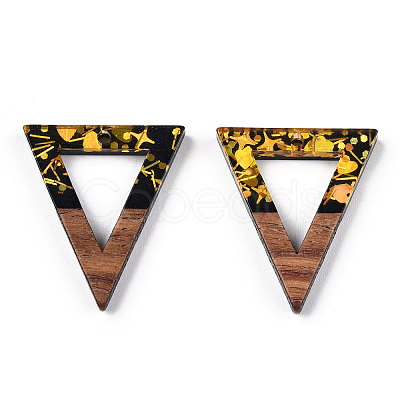 Opaque Resin & Walnut Wood Pendants RESI-TAC0021-68-1