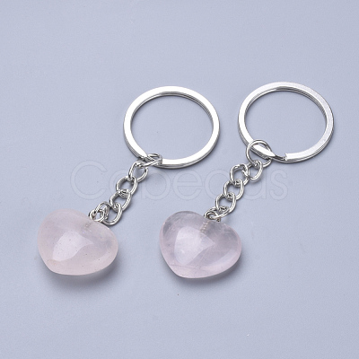 Natural Rose Quartz Keychain KEYC-S253-09-1