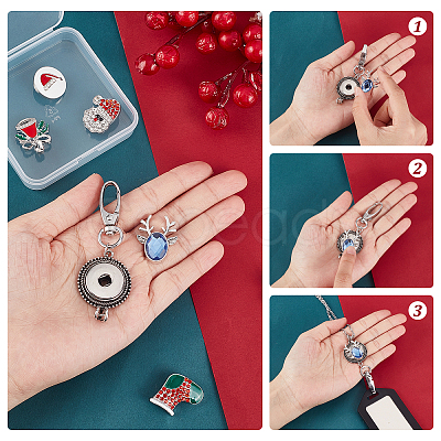 DIY Interchangeable Christmas Office Lanyard ID Badge Holder Necklace Making Kit DIY-SC0022-02-1