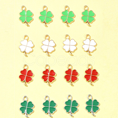 16Pcs 4 Colors Rack Plating Alloy Enamel Pendants ENAM-FS0001-76-1