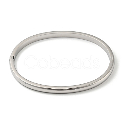 Non-Tarnish 304 Stainless Steel Smooth Hinged Bangles BJEW-Q772-01P-1