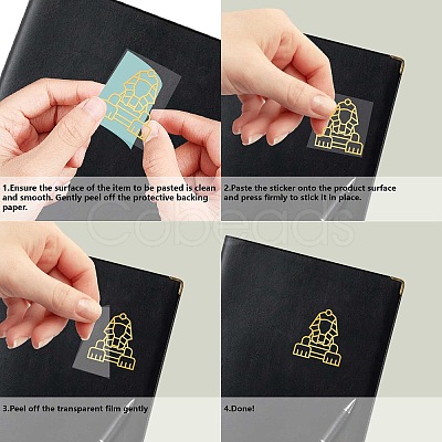 Nickel Metal Waterproof Self-Adhesive Picture Stickers DIY-WH20016-034-1