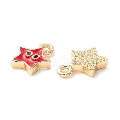 Rack Plating Eco-friendly Brass Enamel Charms KK-D073-01G-01-NR-1