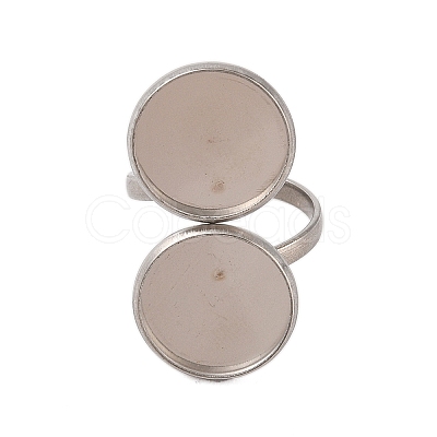 Non-Tarnish 304 Stainless Steel Open Cuff Ring Findings STAS-E124-05K-P-1