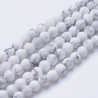 Natural Howlite Beads Strands G-T055-4mm-02-1