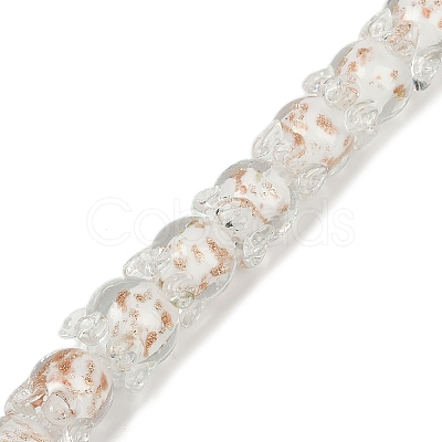 Gold Sand Lampwork Beads Strands LAMP-P069-02A-02-1