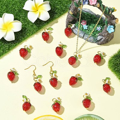 30Pcs Acrylic Lampwork Pendants PALLOY-CJ00160-1