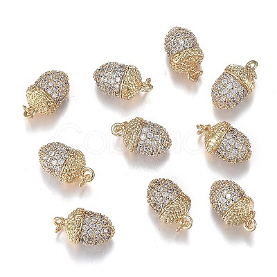Autumn Theme Brass Micro Clear Cubic Zirconia Pendants ZIRC-F120-081G-1