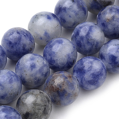 Natural Brazil Blue Spot Jasper Beads Strands G-S259-36-8mm-1