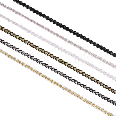 6 Yards 6 Colors Polyester Braided Lace Trim OCOR-GL0001-18-1