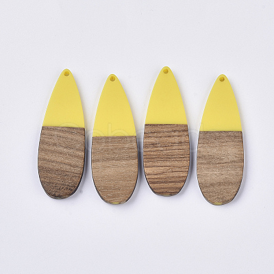 Resin & Walnut Wood Big Pendants X-RESI-Q210-013A-A03-1