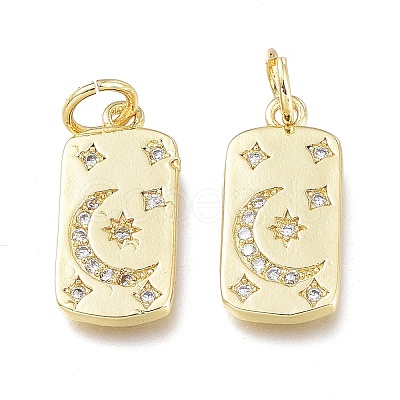 Brass Micro Pave Clear Cubic Zirconia Charms X-ZIRC-L076-054G-1