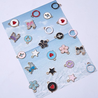 48Pcs 24 Style Alloy Enamel Pendants ENAM-SZ0001-96-1