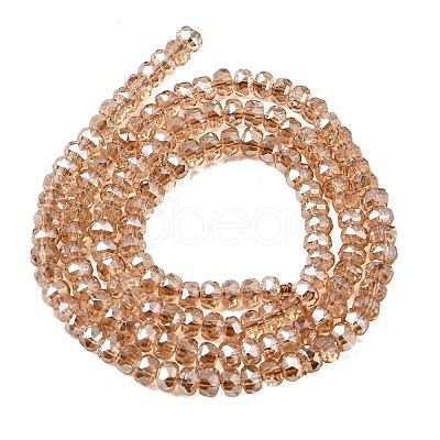 Electroplate Glass Beads Strands GLAA-Q105-03O-1