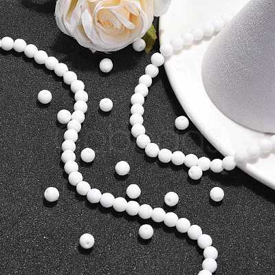 Synthetic White Agate Beads Strands G-D419-6mm-01-1