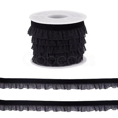 5 Yards Elastic Velvet Organza Ribbon SRIB-TA0001-28C-1