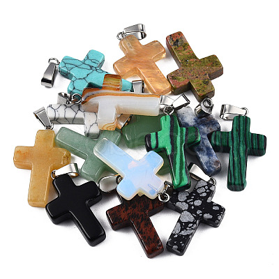 Natural & Synthetic Mixed Stone Pendants G-T128-07-1