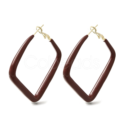 Brass Rhombus Hoop Earrings EJEW-A121-12E-G-1