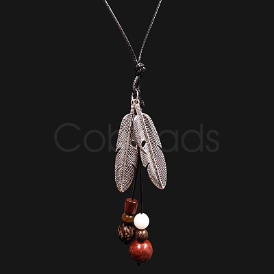 Alloy & Resin & Wood & Walnut Pendant Necklaces for Women FS-WGF26A9-01-1