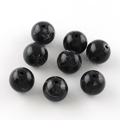 Round Imitation Gemstone Acrylic Beads OACR-R029-6mm-01-1