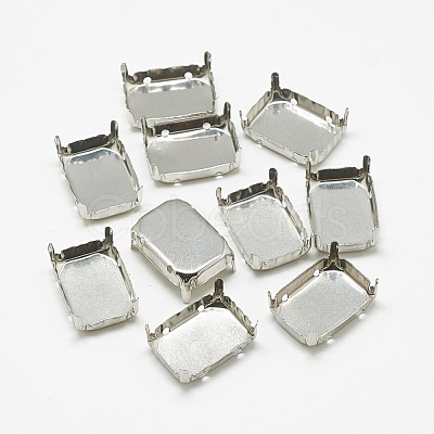 Non-Tarnish 201 Stainless Steel Sew on Prong Settings STAS-T032-05-13x18mm-1