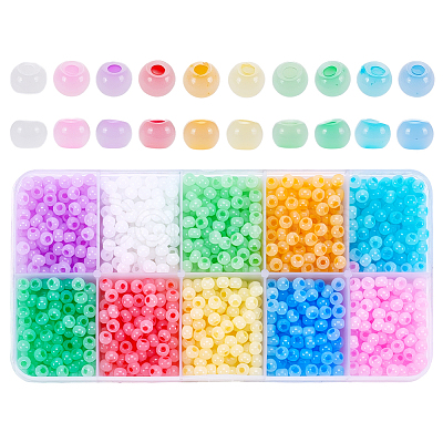 10 Sets 10 Colors Imitation Cat Eye Glass Seed Beads GLAA-WR0001-10-1