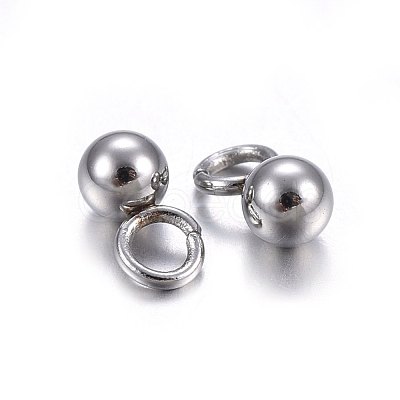 Non-Tarnish 304 Stainless Steel Sphere Charms X-STAS-O107-04P-B-1