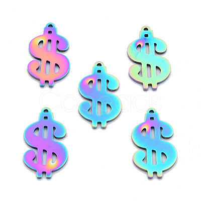 Ion Plating(IP) 201 Stainless Steel Charms STAS-N098-133M-1