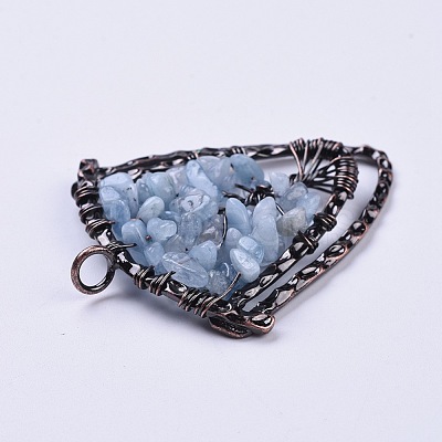 Natural Aquamarine Chip Big Pendants G-F650-B12-1