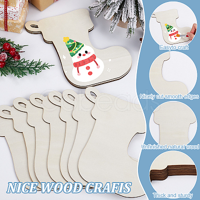 Unfinished 1 Set Wood Pendant Decoration WOOD-SP0001-31K-1