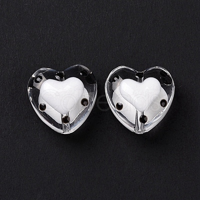 Glass Heart Beads GLAA-D005-01H-1