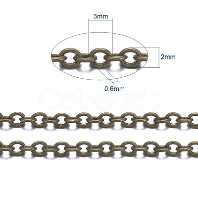 Brass Cable Chains CHC-X0001-02AB-FF-1