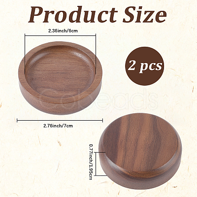 Wood Flat Round Jewely Display Tray ODIS-WH20003-05B-1