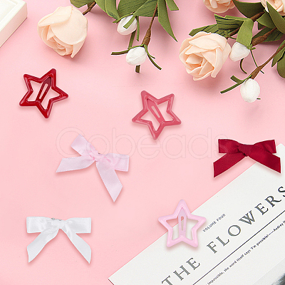 12Pcs Star Iron Snap Hair Clips OHAR-CP0001-24A-1