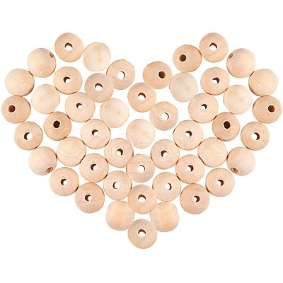 Round Unfinished Wood Beads WOOD-PH0008-12-1