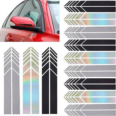 SUPERFINDINGS 12Sets 3 Colors Waterproof Reflective PET Car Stickers DIY-FH0003-54-1